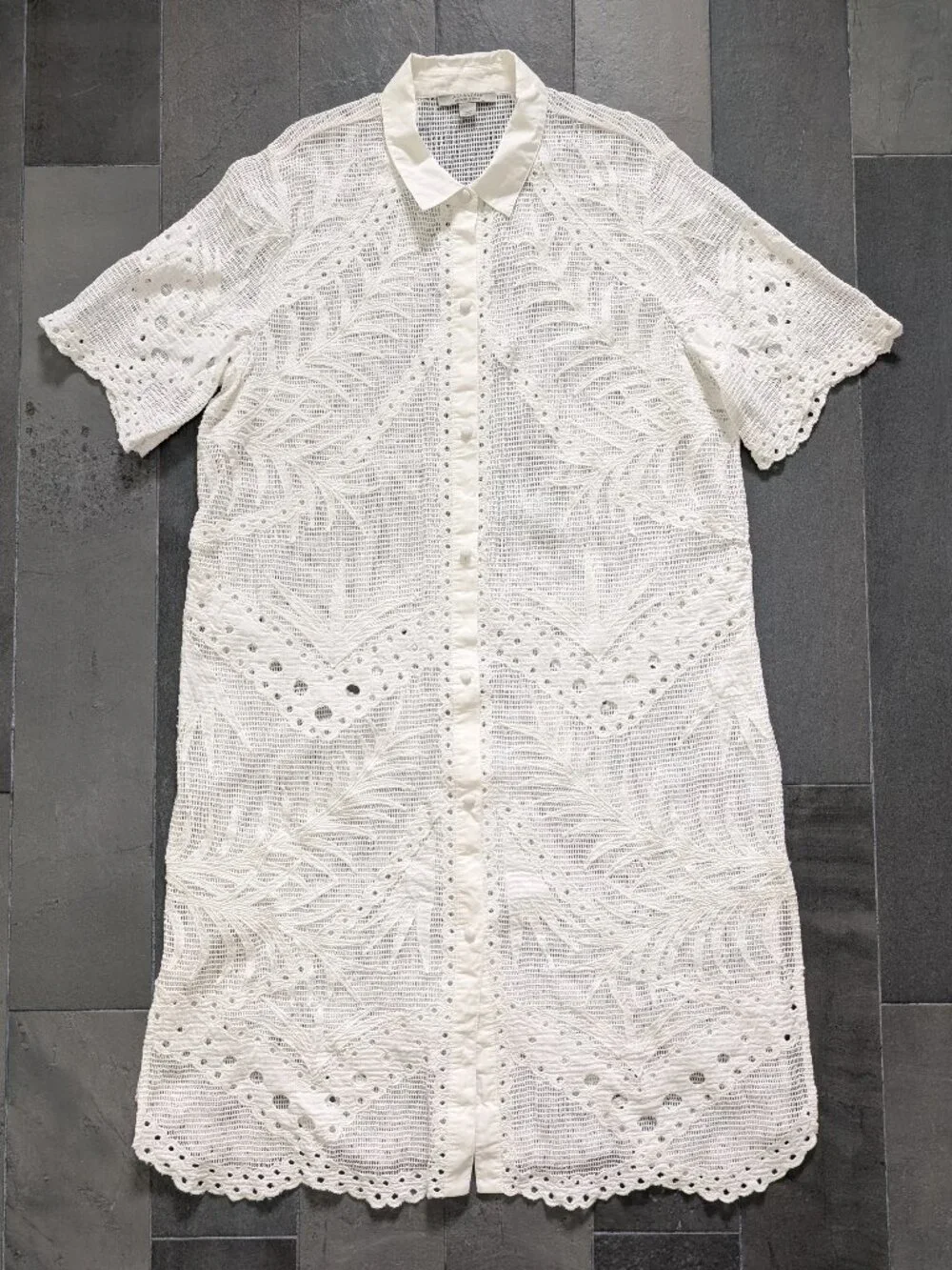 ALLSAINTS Meria Broderie midi dress - 10 - white - Picture 4 of 11